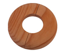 Heizrohr-Rosette Ronda 70 aus Lärchenholz